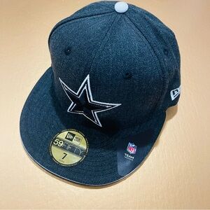 New Era Dallas Cowboys Men’s Heather Black Gray 59Fifty Fitted Hat Size 7